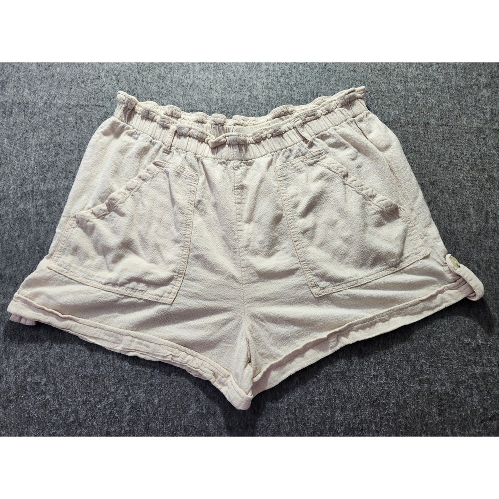 TIME‎ AND TRUE Linen Casual Shorts Women's Size XL Cream